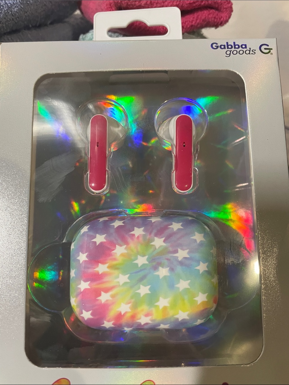 Pink & Multi-Color Wireless Earbuds with Star Case